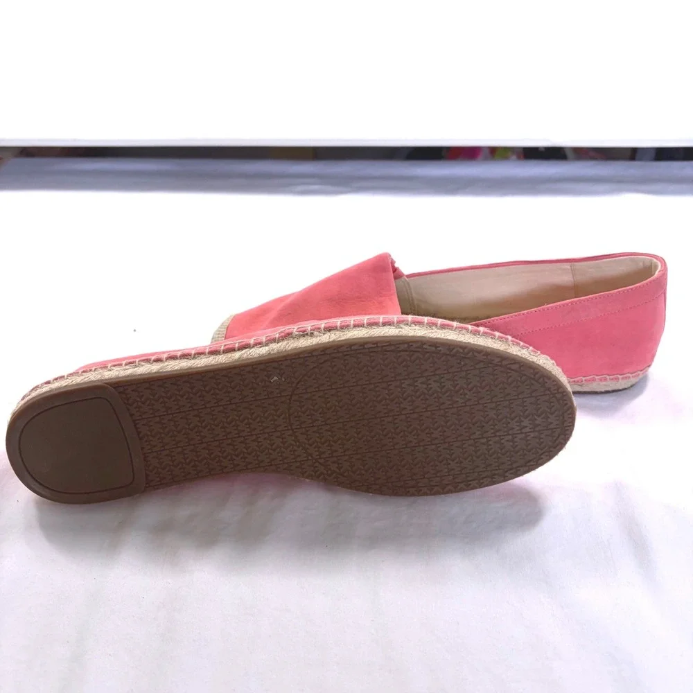 Michael Kors Pink Suede Leather Espadrille Flats Slip On Shoes V019B Womens 10M
